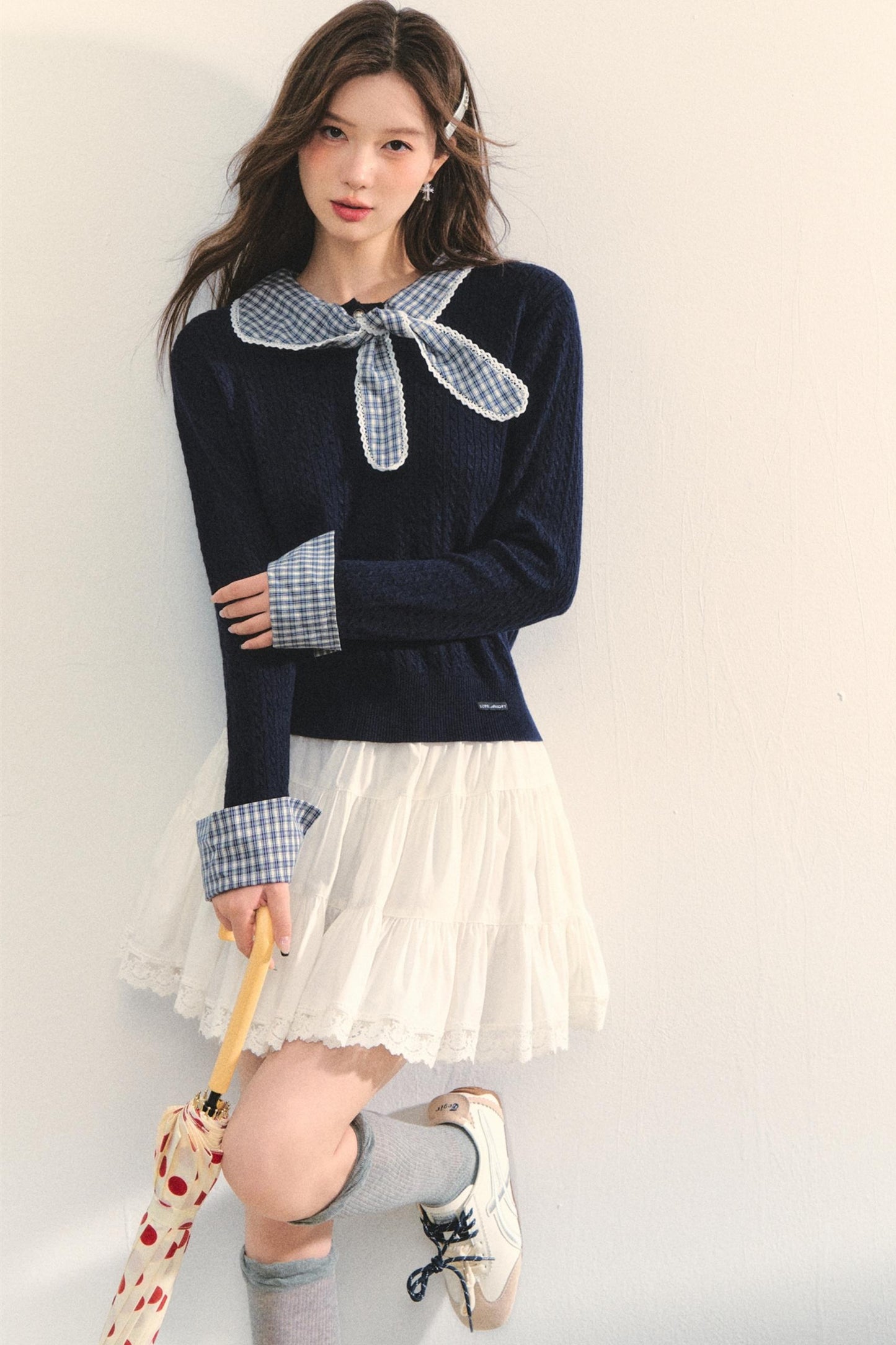 Striped Bow Tie T-Shirt Set-Up