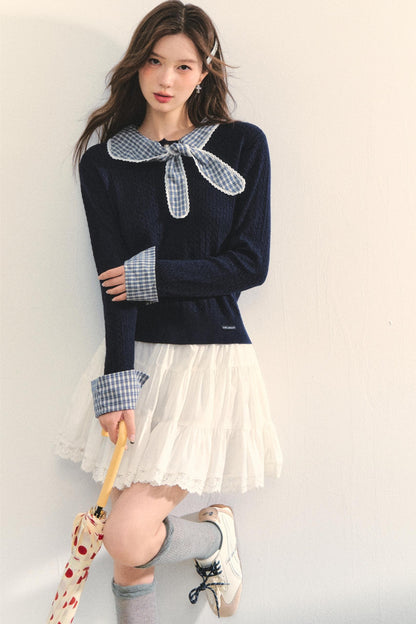 Striped Bow Tie T-Shirt Set-Up