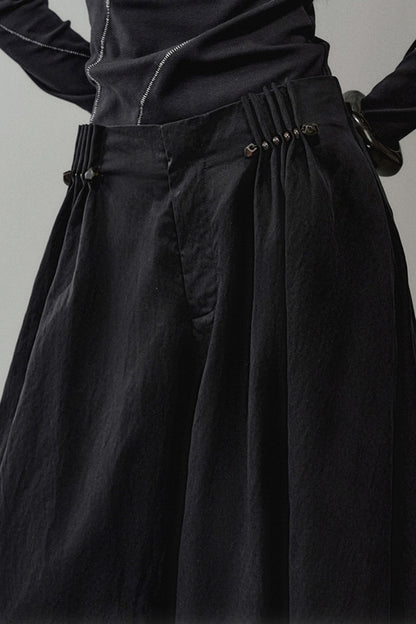 Pleated Pearlescent A-Swing Skirt