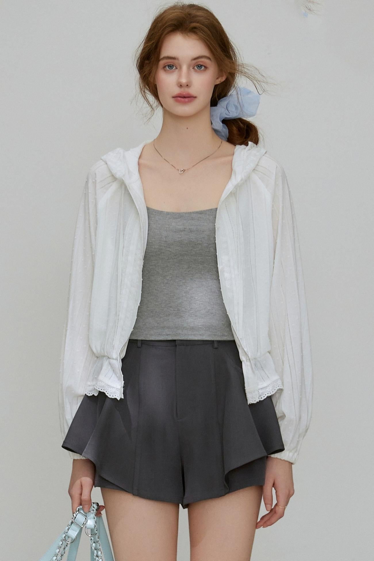 Autumn Texture Hooded Top