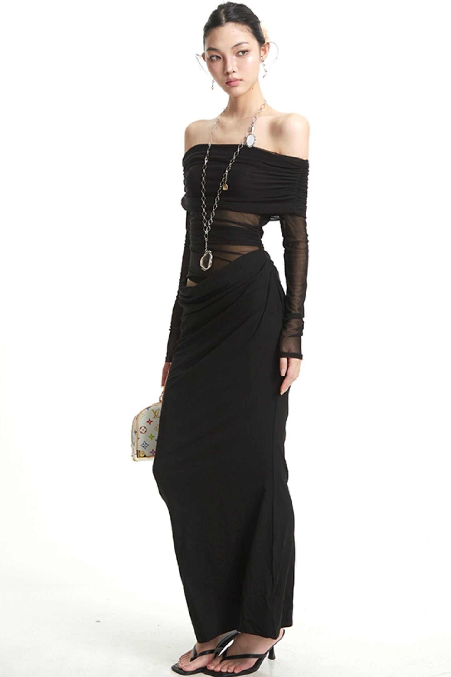 Luxury Black Sleeve Dress