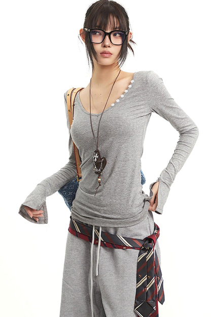 Vintage V-Neck Striped Tee