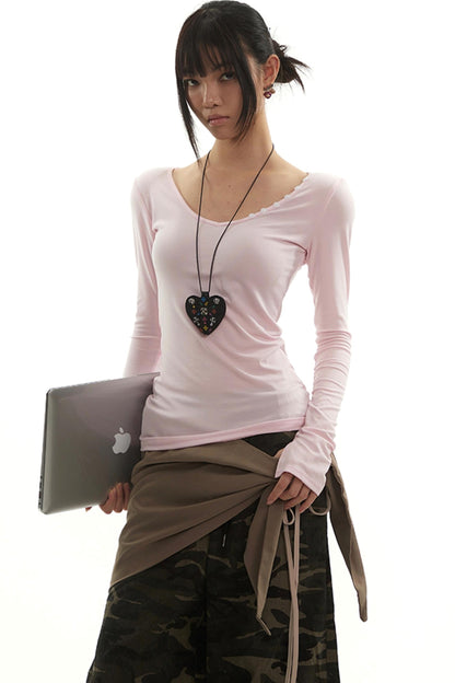 Vintage V-Neck Striped Tee