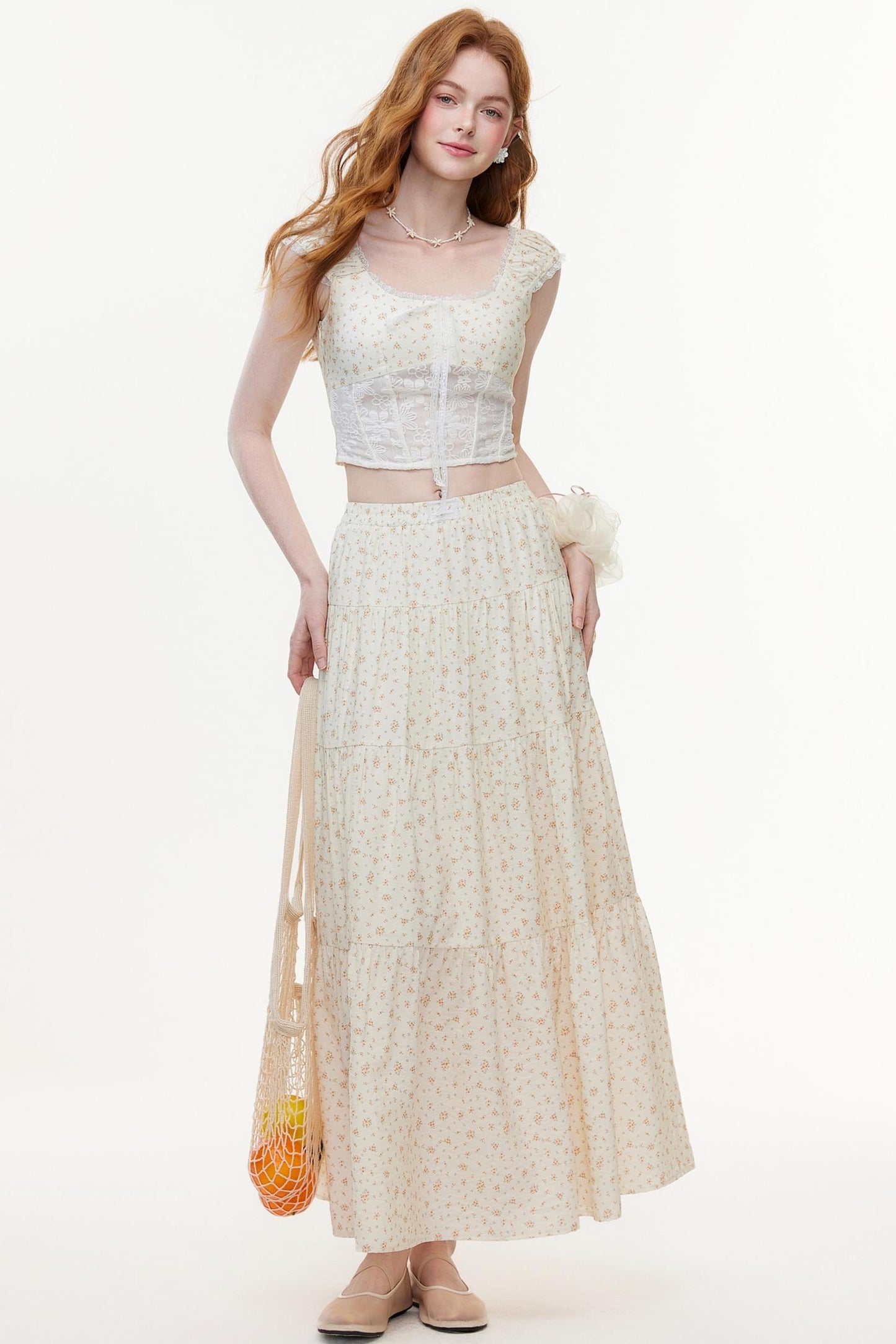 Floral Lace Summer Skirt Set-Up