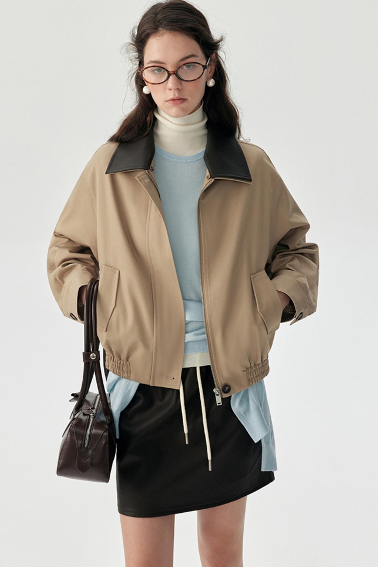 Petite Leather Short Jacket