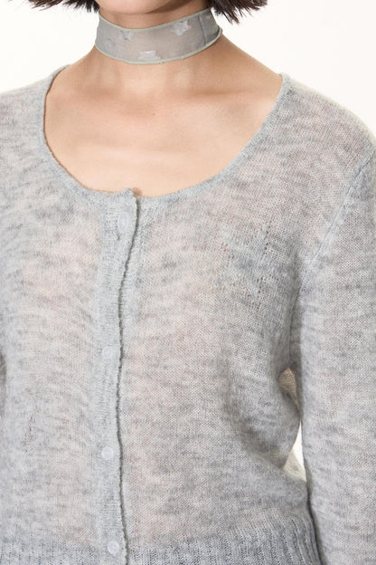Star Jacquard Knit Cardigan Top