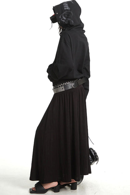 Hip Covering A-Line Long Skirt