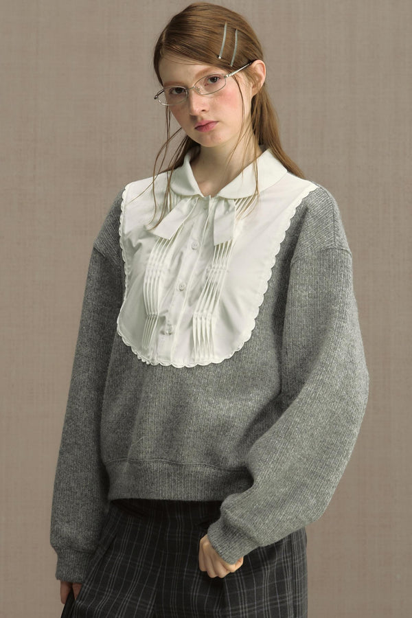 Fake Two-Piece Doll Collar Sweatshirt