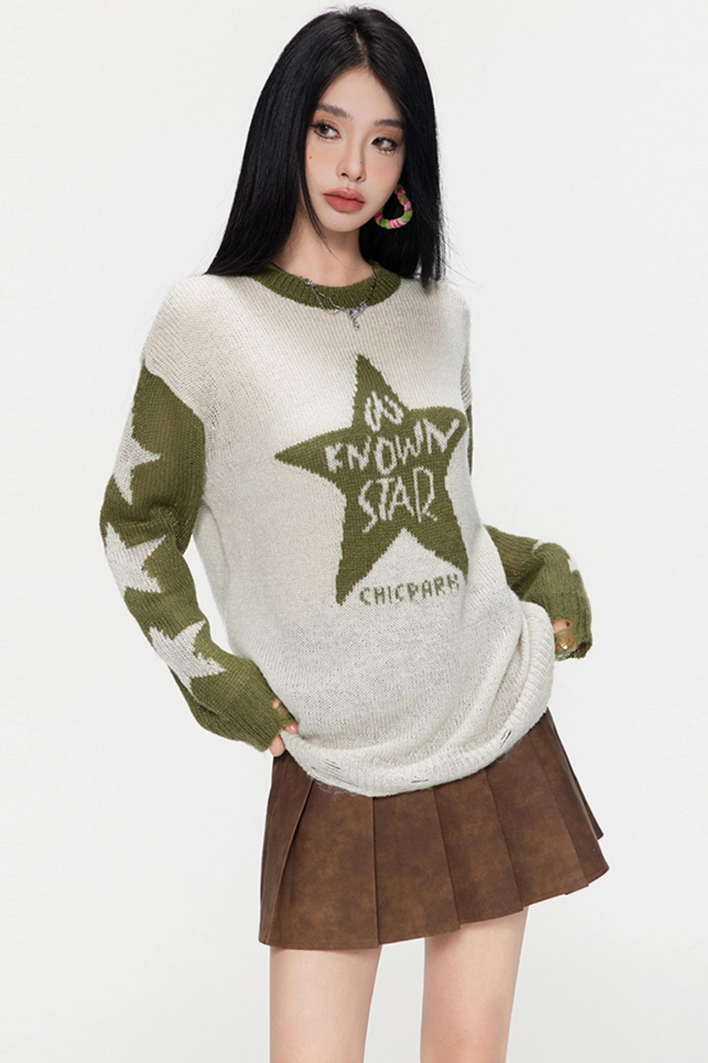 Winter Monogram Color-Blocked Sweater