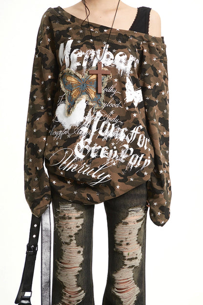 Butterfly Patch Long Sleeve Top