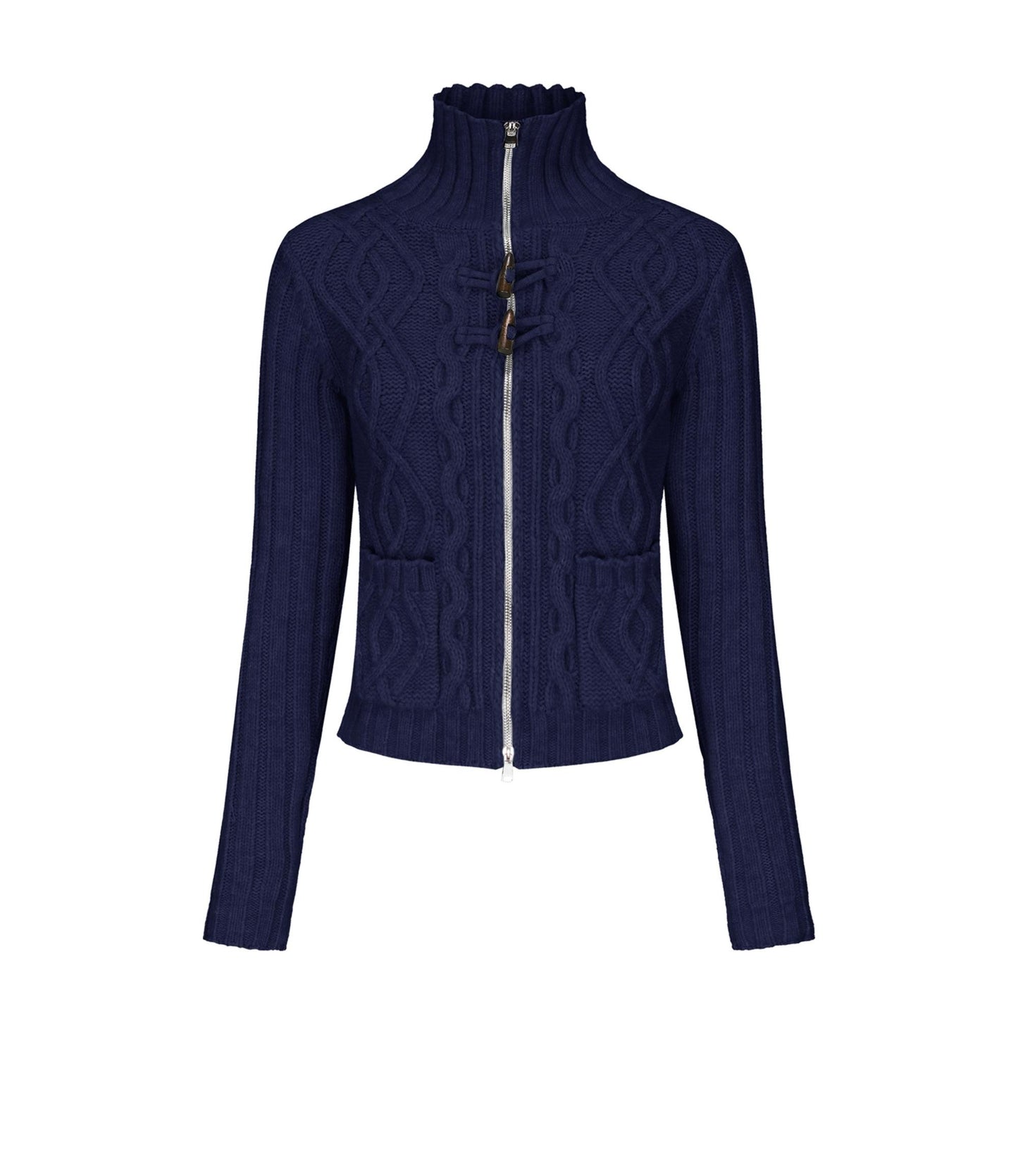 High Neck Slim Sweater Jacket