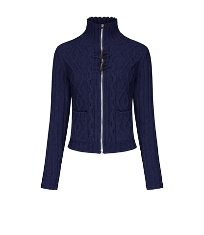 High Neck Slim Sweater Jacket