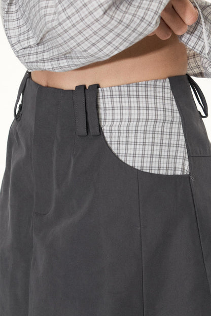 Korean Style Grid Mini Skirt Set-Up