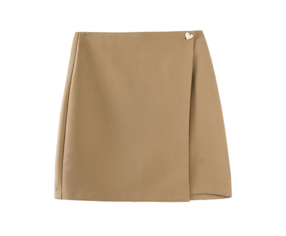 Designer Khaki A-Line Skirt