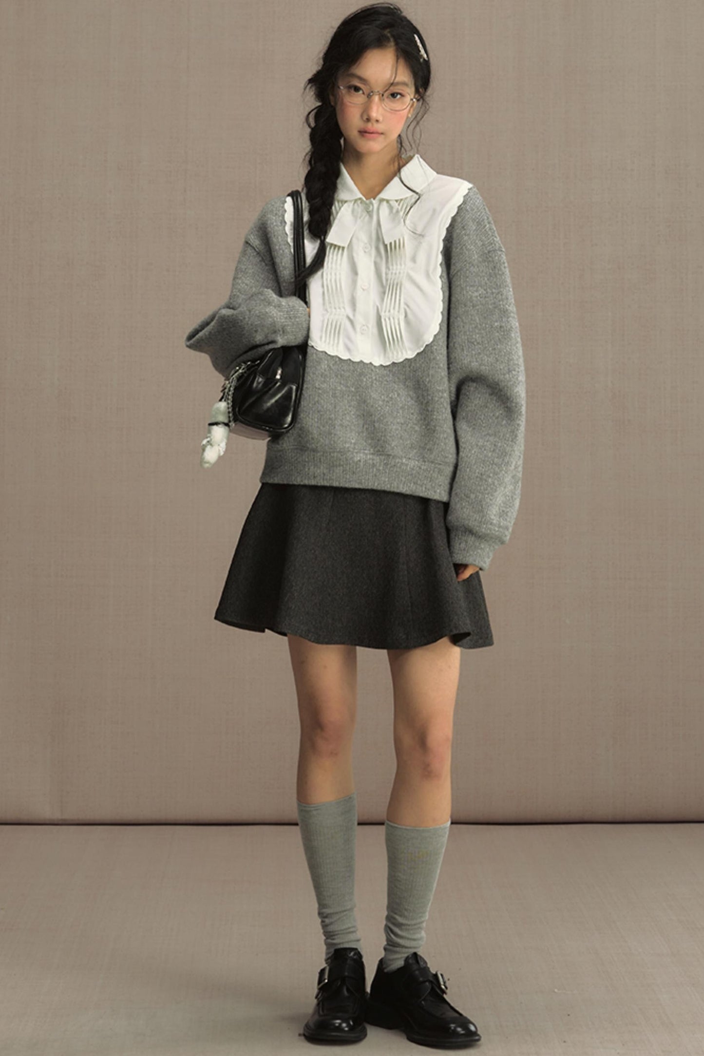 Fake Two-Piece Doll Collar Sweatshirt