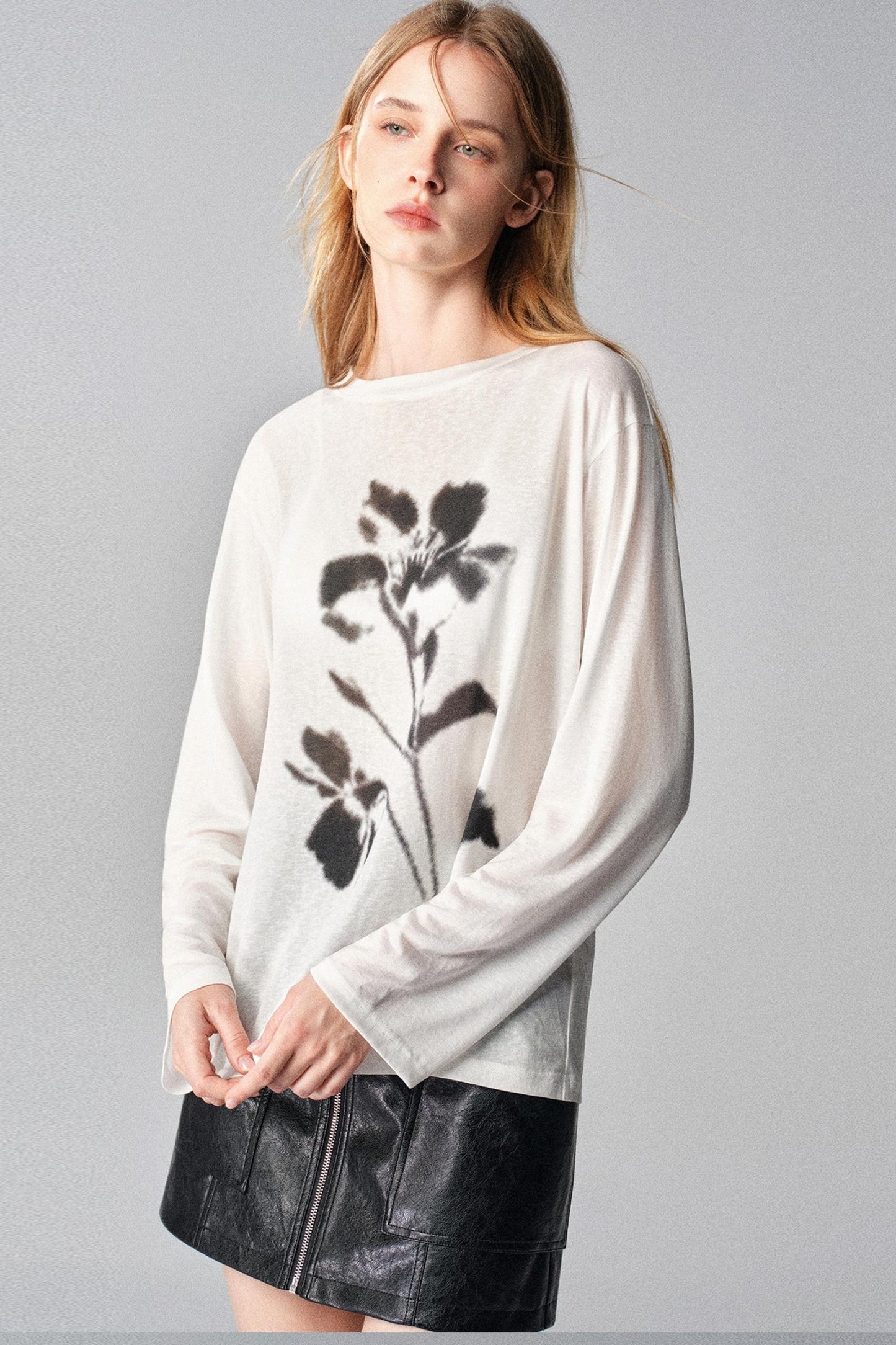 Gothic Rose Vintage Print Long Sleeve T-Shirt