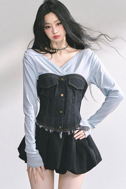 North Island Denim V-Neck T-Shirt