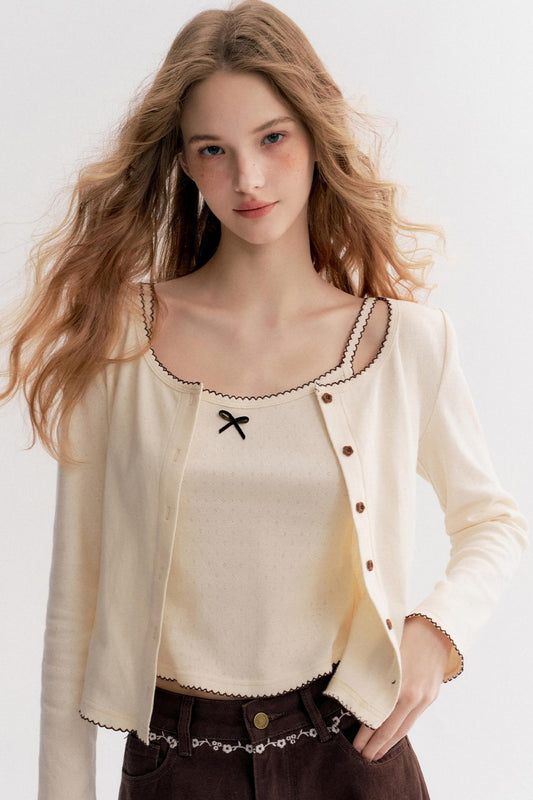 Romantic Autumn Lace Knit Cardigan