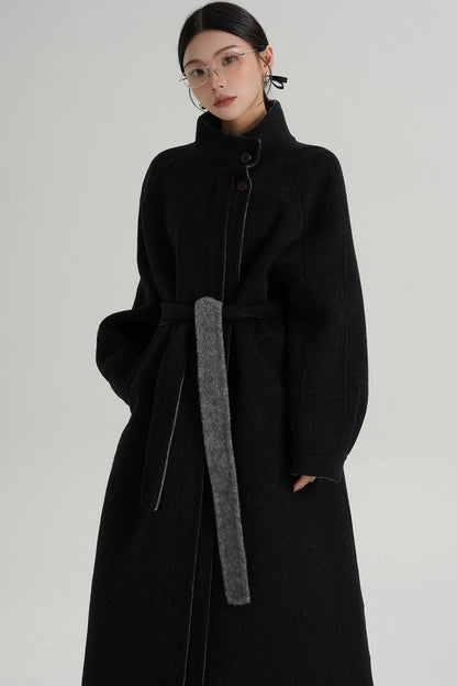 Elongated Temperament Wool Blend Coat