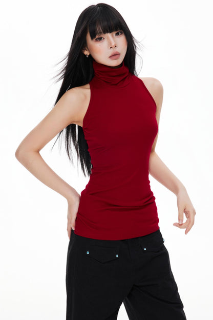 Slimming High-Necked Knitted Vest