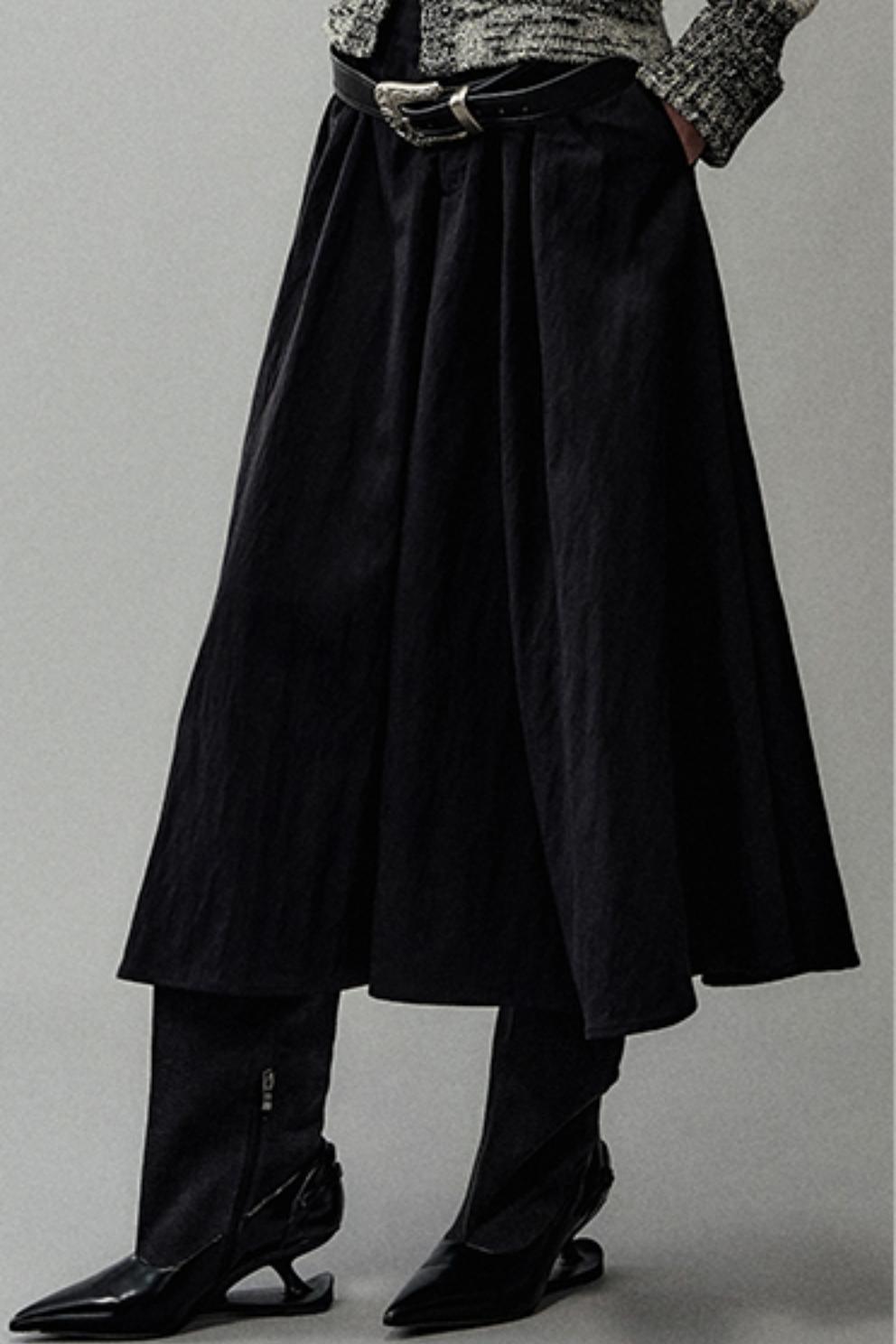 Pleated Pearlescent A-Swing Skirt