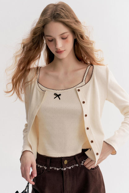 Romantic Autumn Lace Knit Cardigan