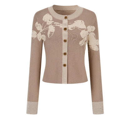 Autumn Jacquard Knitted Cardigan