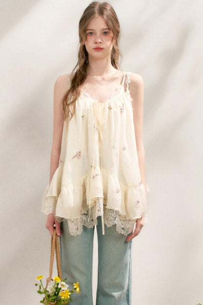 French Lace Flare Jeans