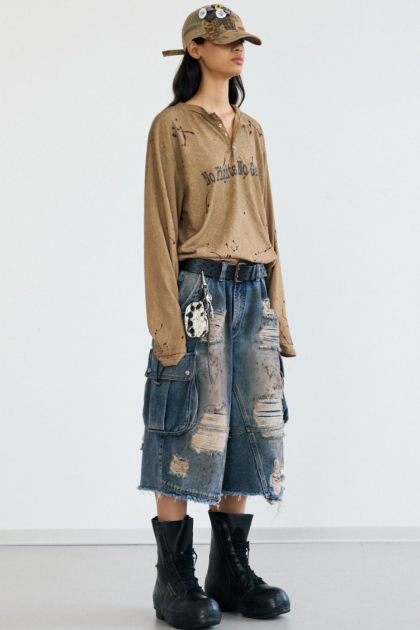 Vintage Splash Ink Henley Tee