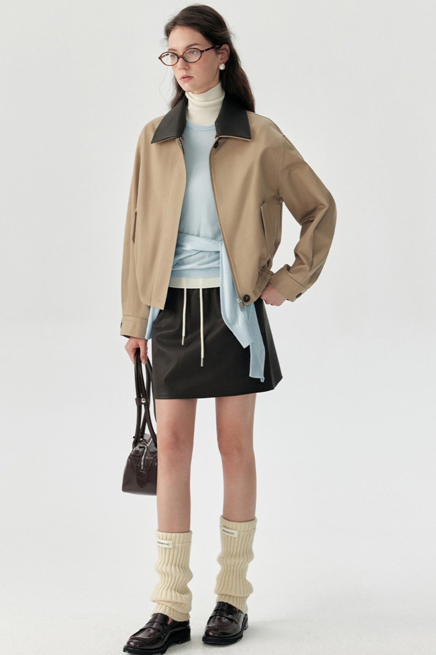 Petite Leather Short Jacket