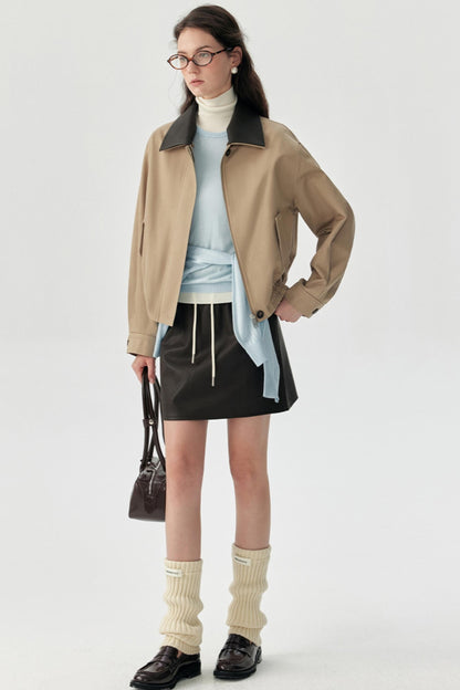 Petite Leather Short Jacket