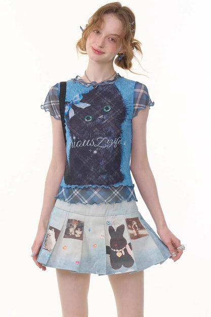 Summer Plaid Mesh Tee