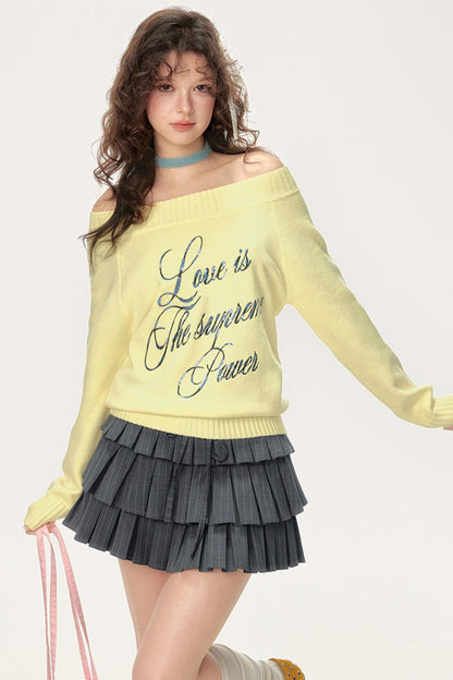 Soft Shoulder Slim Knit Sweater