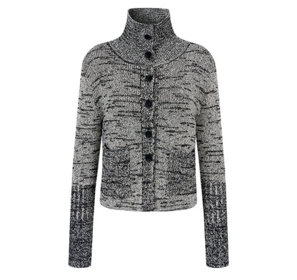 Ink Turtleneck Knitted Cardigan Jacket
