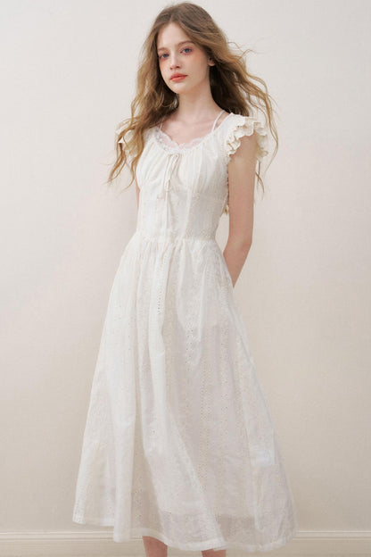 Flutter Lace Midi Dress