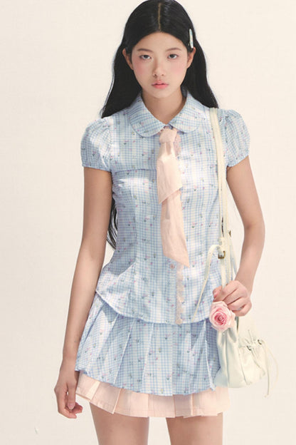 Holiday Floral Plaid Set