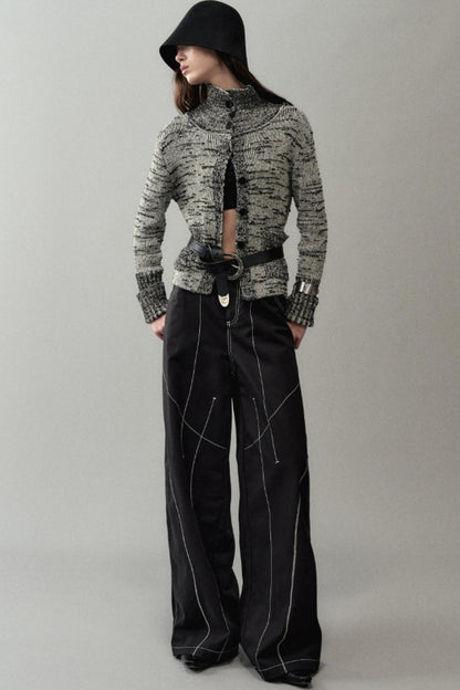 Ink Turtleneck Knitted Cardigan Jacket