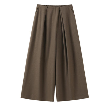 Mid-Length Sweater Cardigan Base Layer Wide-Leg Pants Set-Up