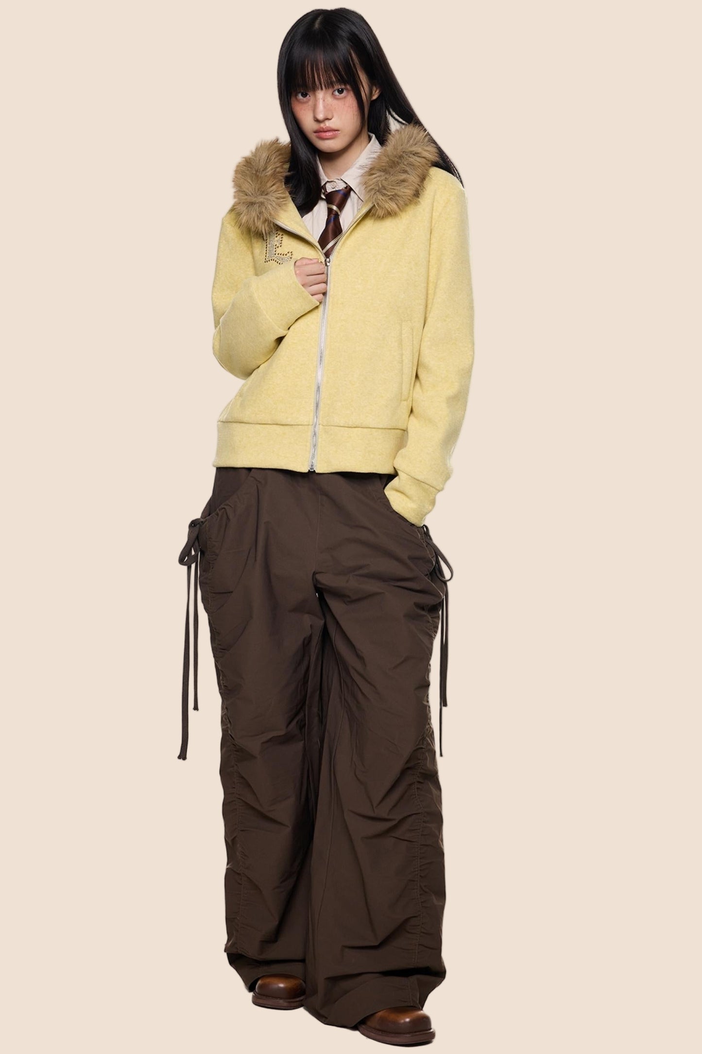 Autumn Fur Hooded Cardigan Jacket