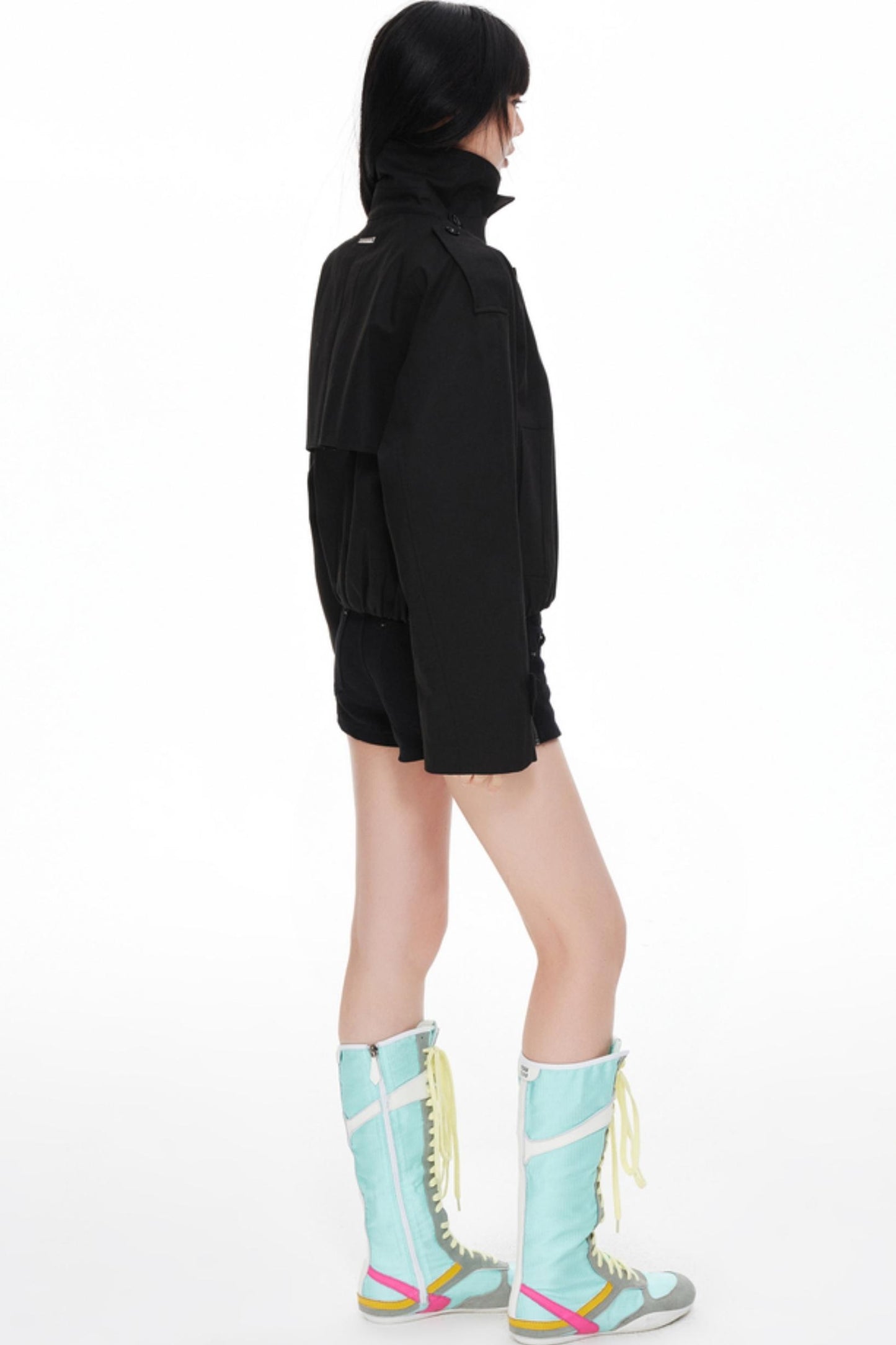 Stand Collar Turtleneck Trench Coat