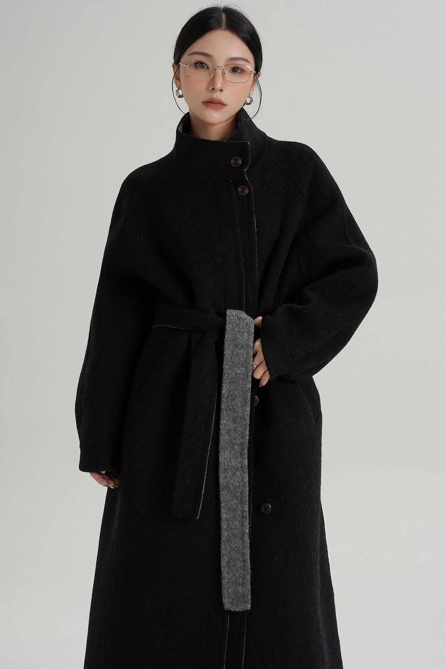 Elongated Temperament Wool Blend Coat
