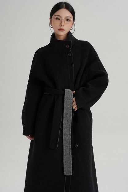 Elongated Temperament Wool Blend Coat