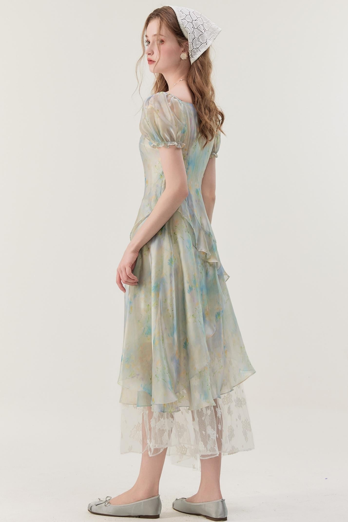 Petite Fit French Long Skirt Dress