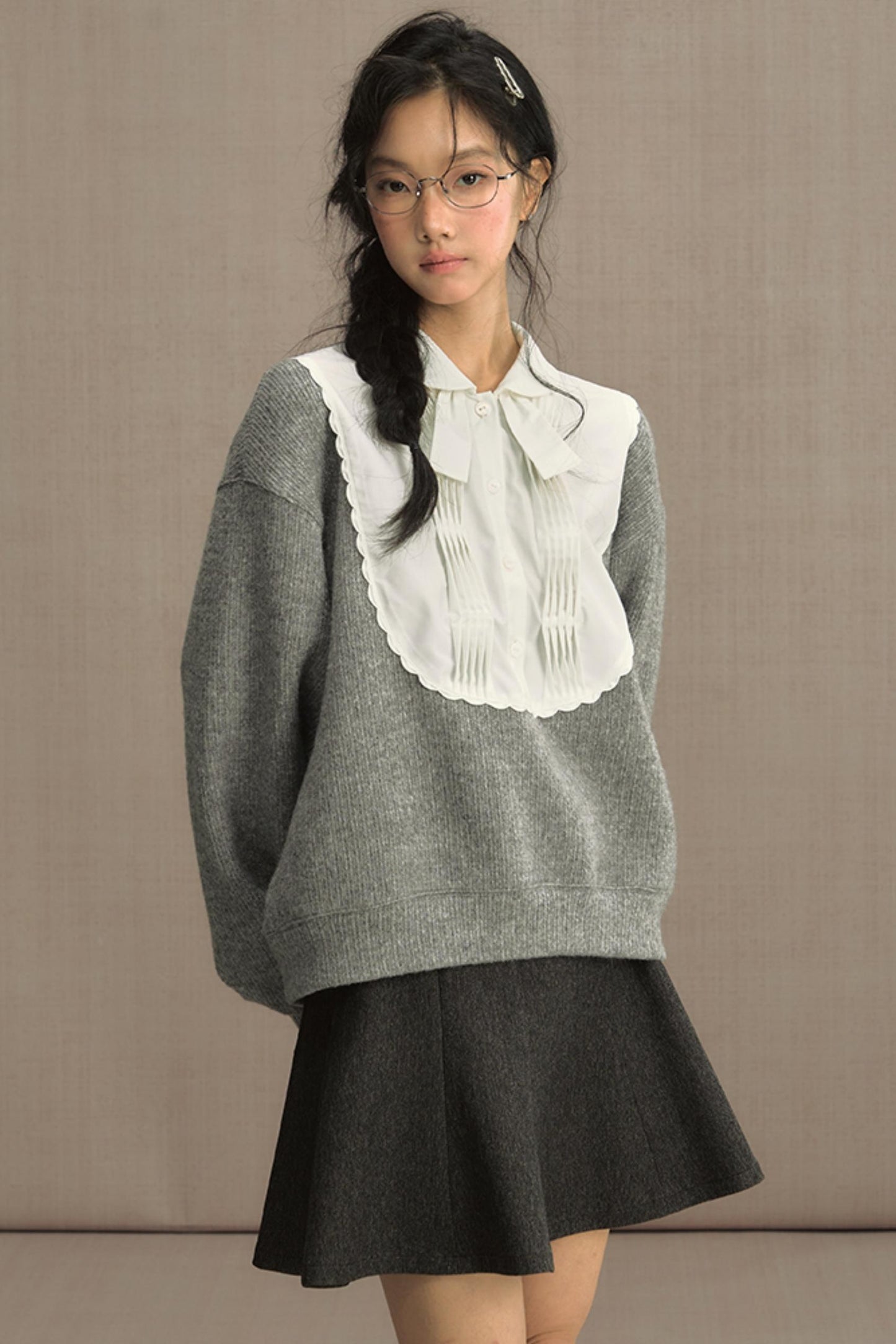 Fake Two-Piece Doll Collar Sweatshirt