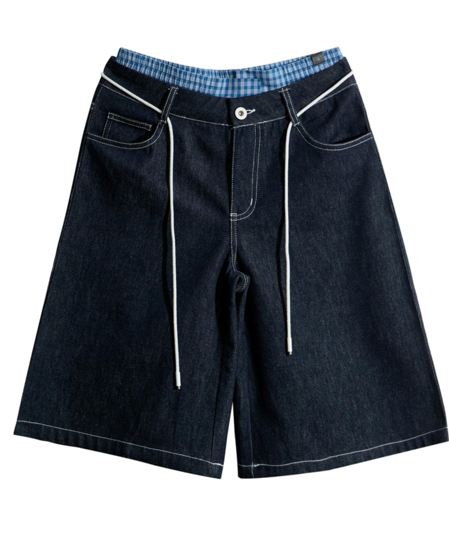 Retro Plaid Wide-Leg Summer Jeans