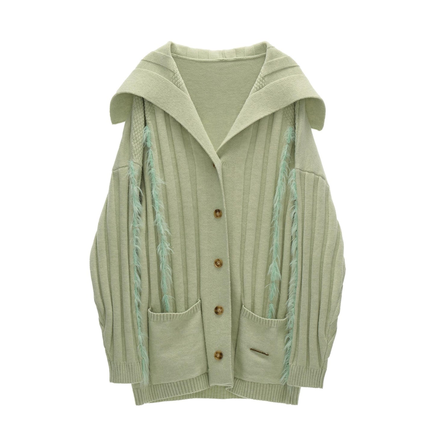 Lapel Knitted Loose Sweater Jacket