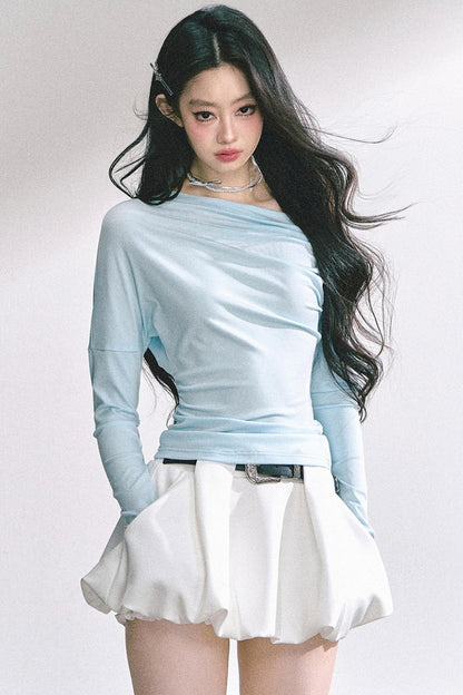 Straight Shoulder Long Sleeve T-Shirt