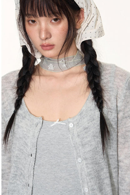 Star Jacquard Knit Cardigan Top