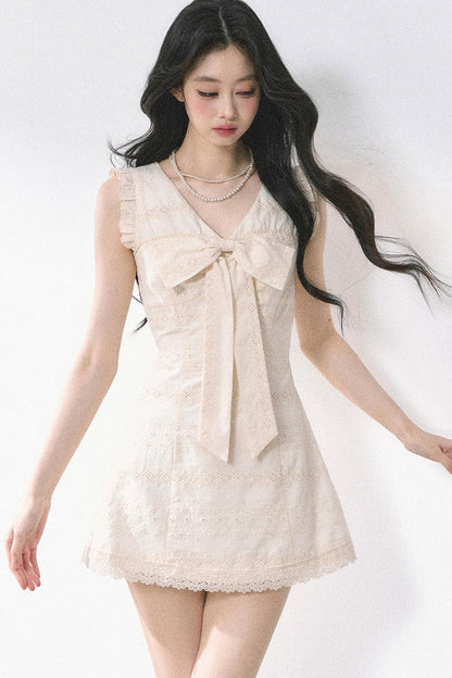 French V-Neck Lace Dress