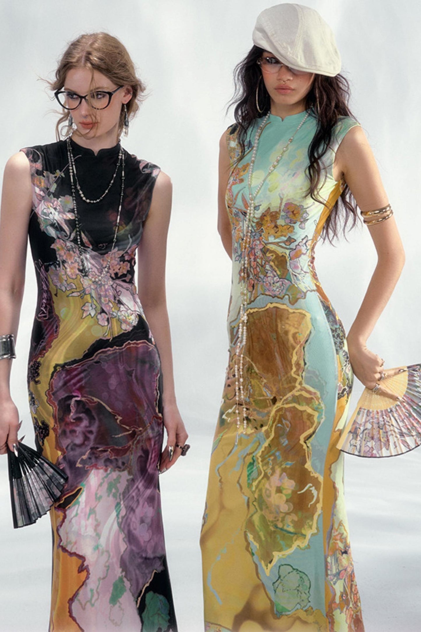 Tri-Color Chinoiserie Dress